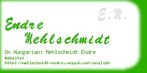 endre mehlschmidt business card